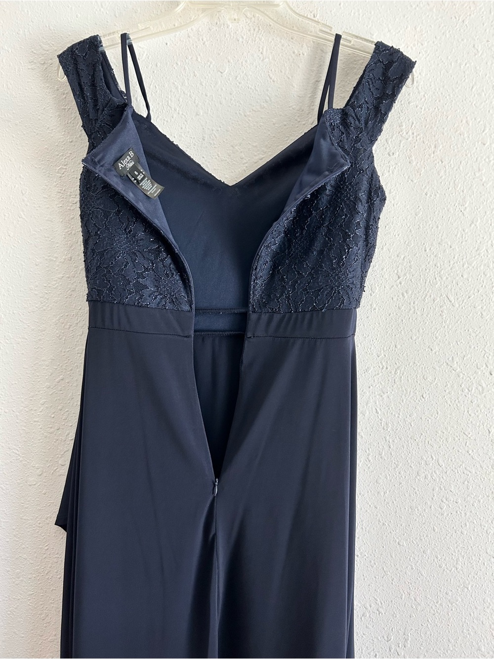 Alexa B Cocktail Dress Women's Size 6 Blue Lace Top Sleeveless Wedding Guest - Picture 6 of 9